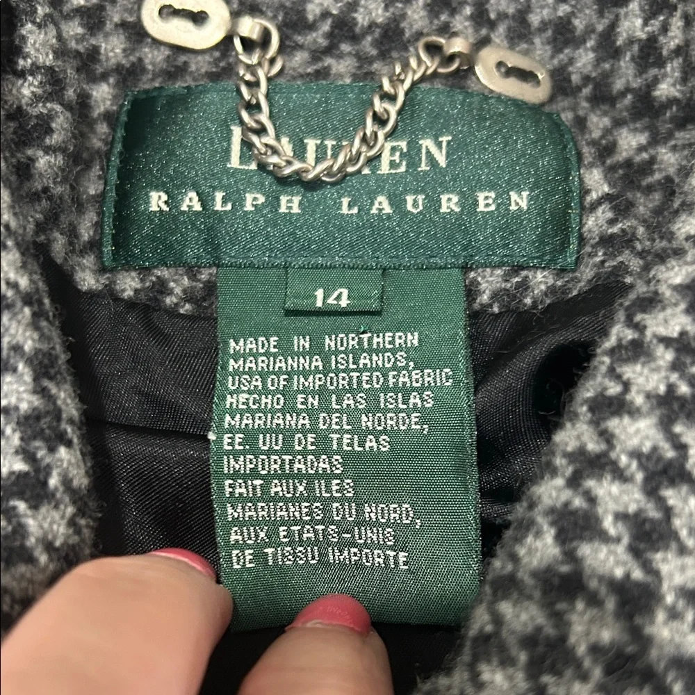 Ralph Lauren Black and White Houndstooth wool Jacket size 14 - Picture 3 of 9
